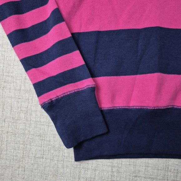 NWT Polo Ralph Lauren Striped Sweatshirt | Pink & Navy | Medium (8-10) - Picture 5 of 9